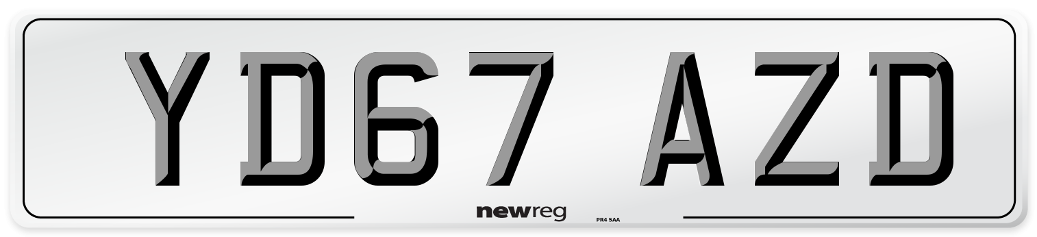 YD67 AZD Number Plate from New Reg